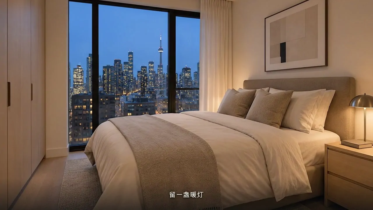 After Hours — a frame from the film: the bedroom at night