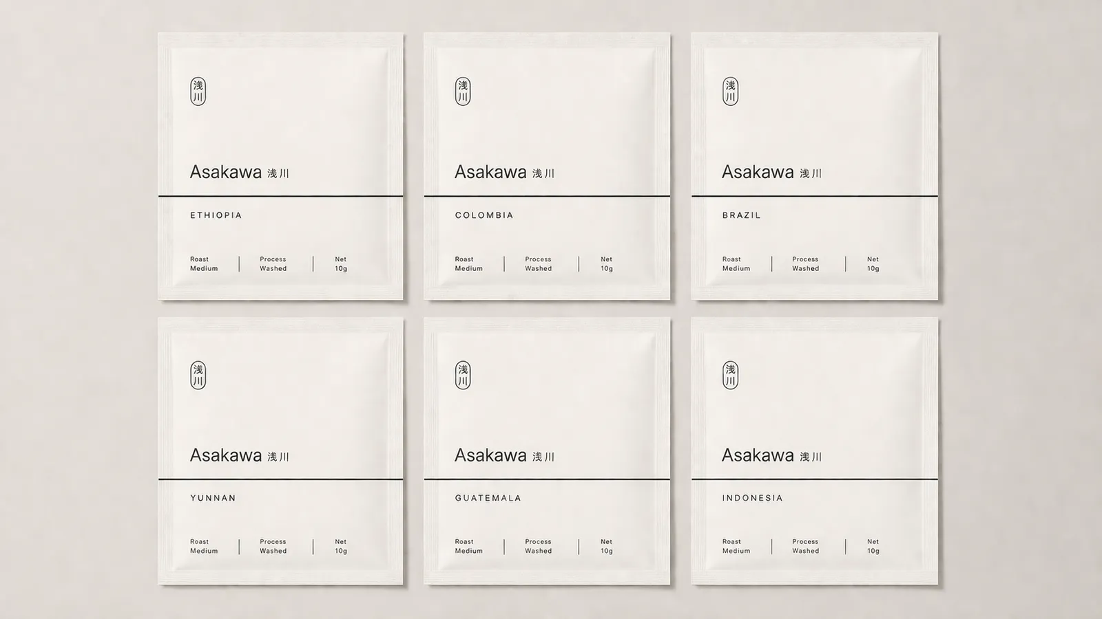 Six single-origin drip pack variants