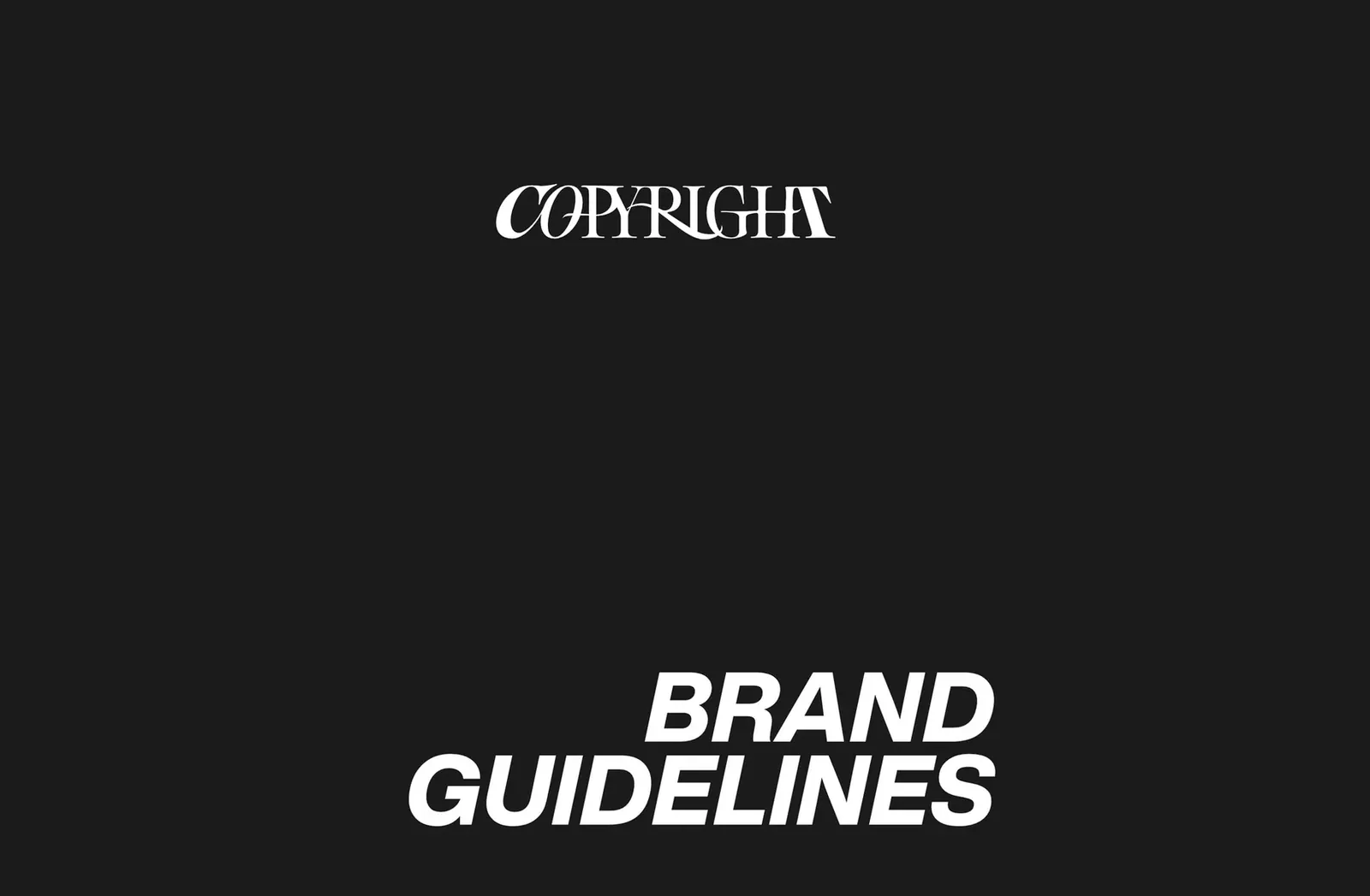 COPYRIGHT — brand guidelines for a clothing brand, picture 1 of 8