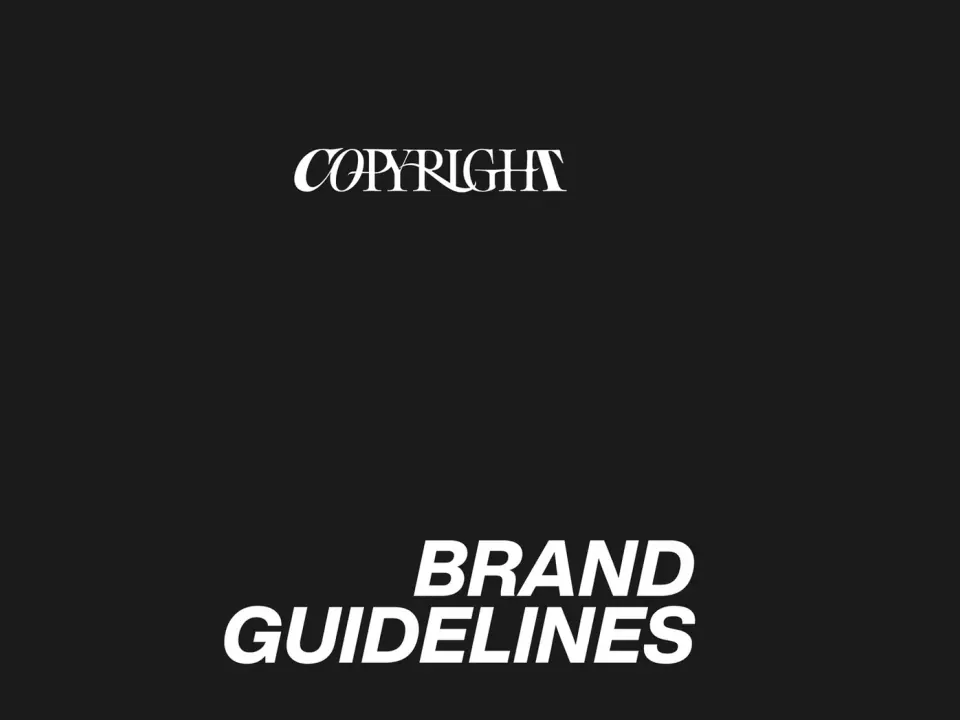COPYRIGHT — brand guidelines for a clothing brand, picture 1 of 8