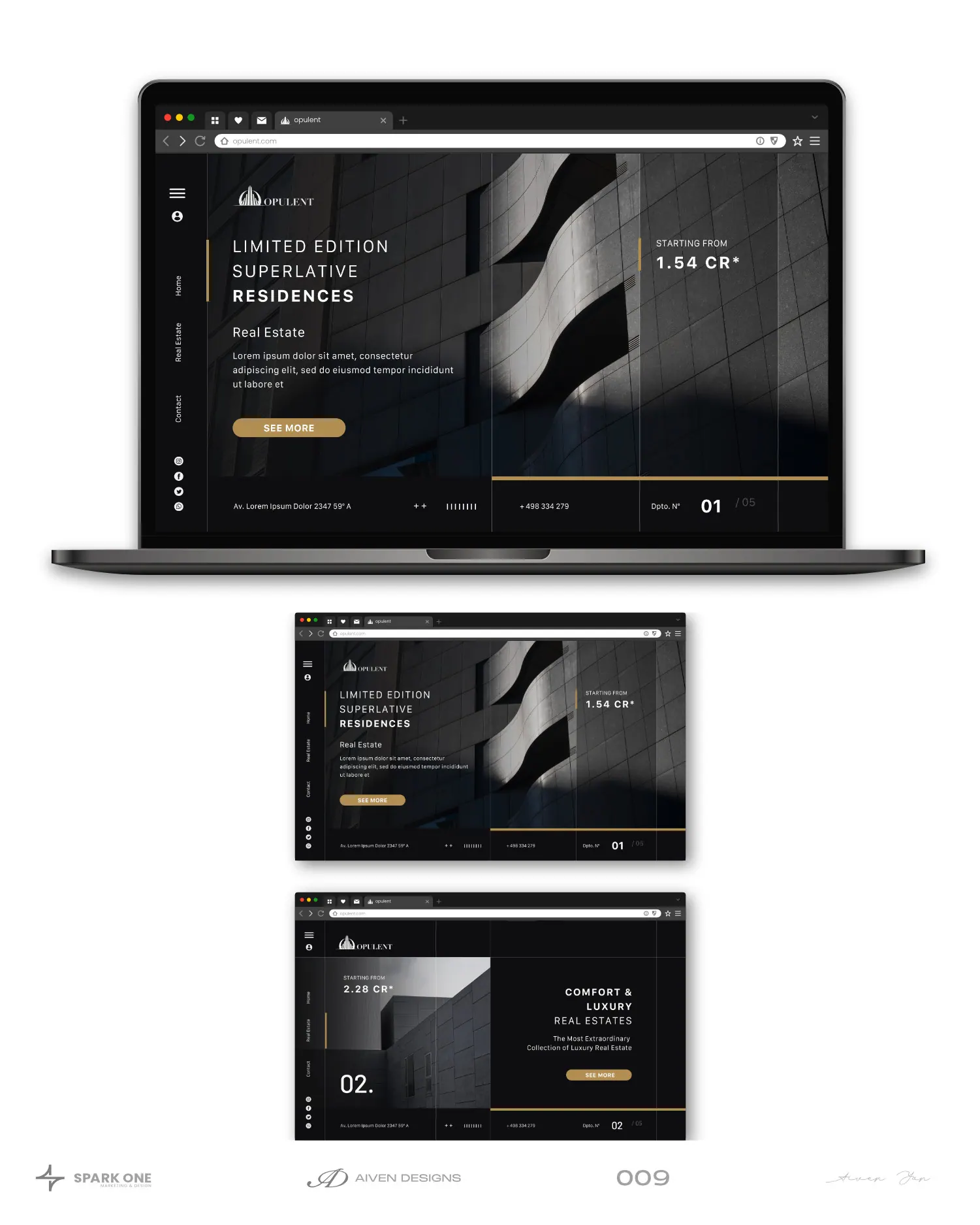 Opulent — identity for a real estate company, picture 7 of 10