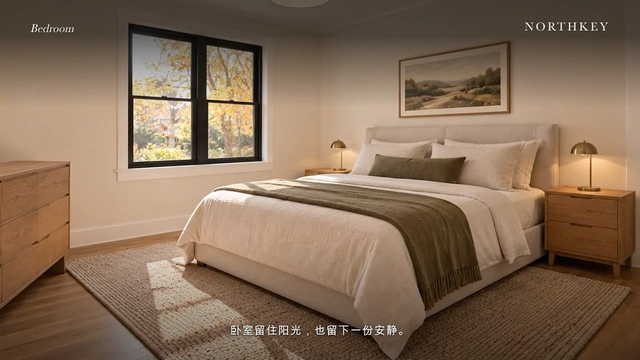The Weekend Starts at Home — a frame from the film: the bedroom in morning light