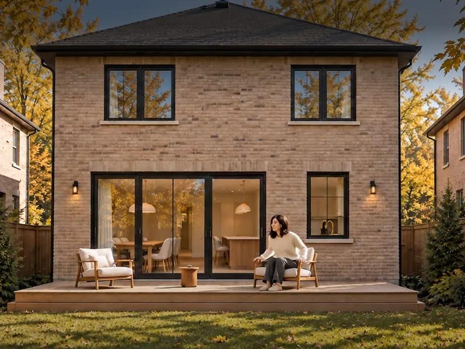 The Weekend Starts at Home — a frame from the film: the back of the house and its garden