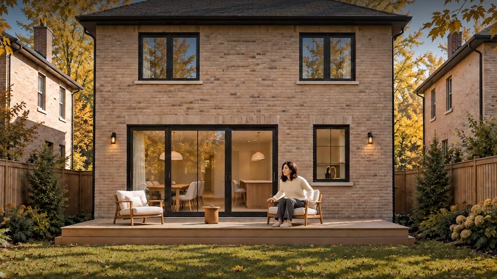 The Weekend Starts at Home — a frame from the film: the back of the house and its garden